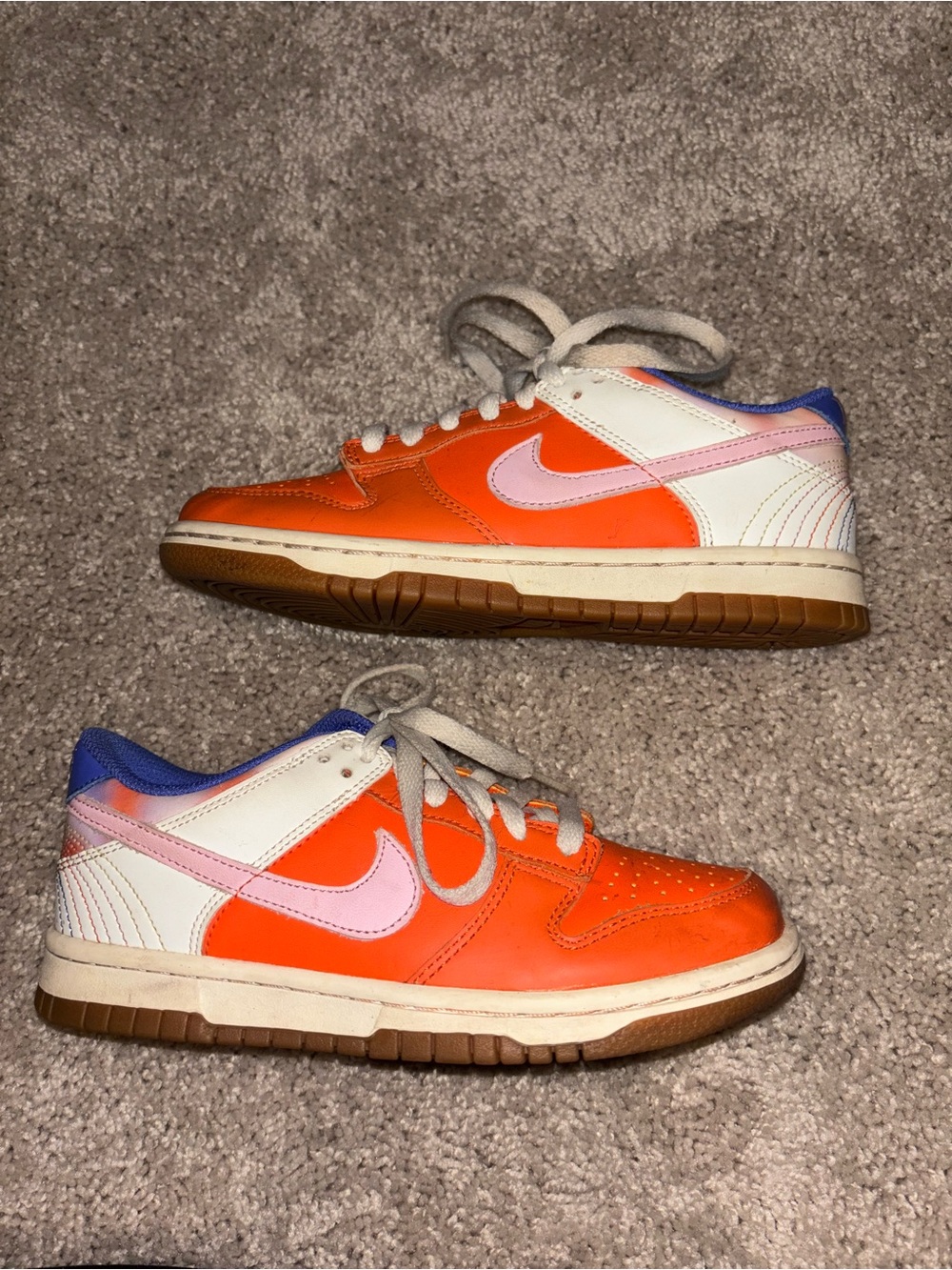 Nike Dunk Low SE Everything You Need Orange Pink Blue GS Kids 4Y Sneakers - Picture 1 of 3